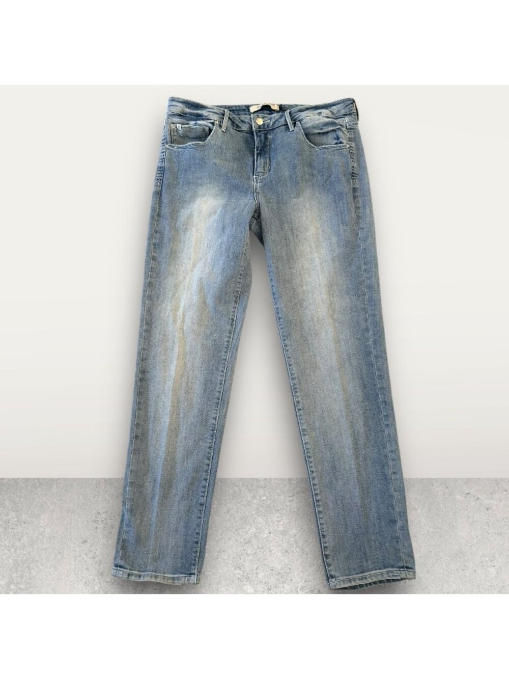 CHRISTOPHER BLUE Distressed Straight Leg Jeans Size US 8